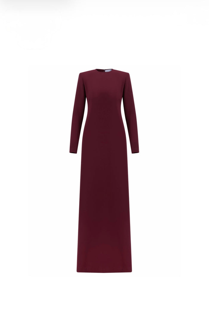 Minimalist long-sleeve maxi dress