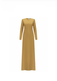 Minimalist long-sleeve maxi dress