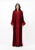 Embellished velvet open abaya
