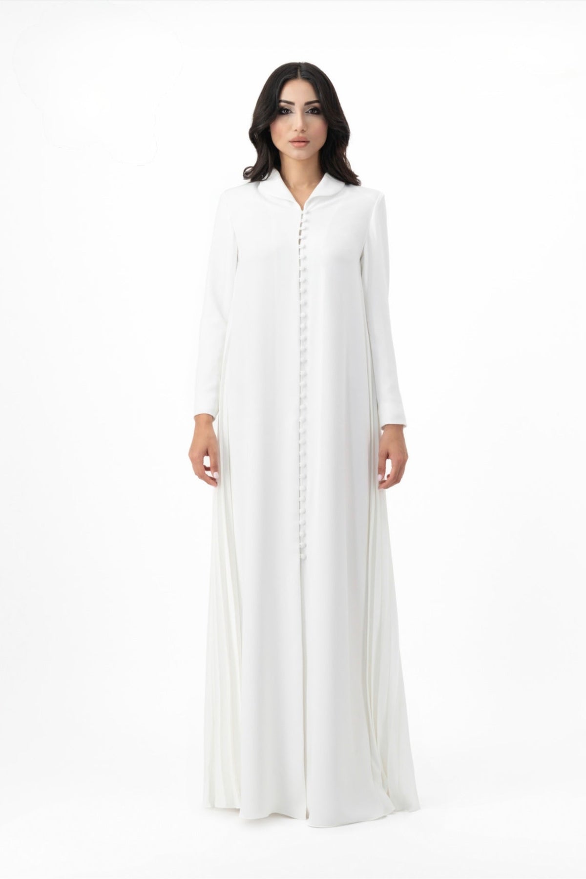 Layered long dress with open overlay