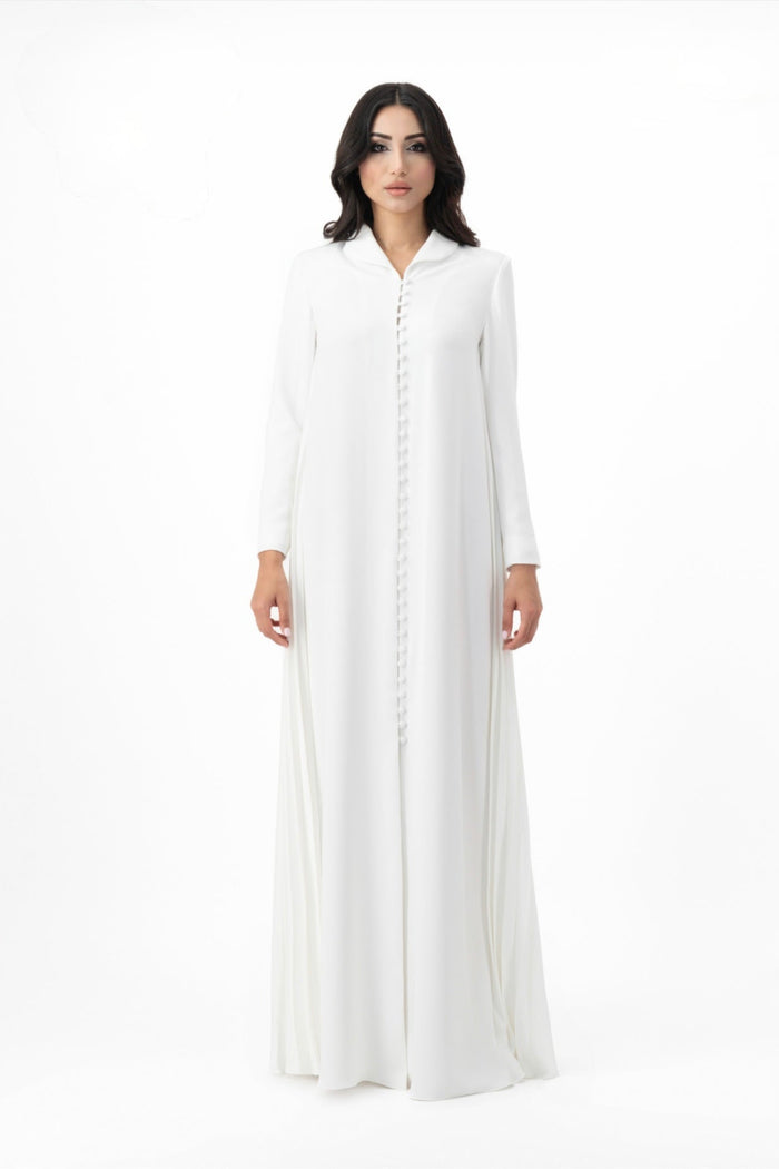 Layered long dress with open overlay