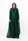 Sheer loose-fit abaya with tie detail
