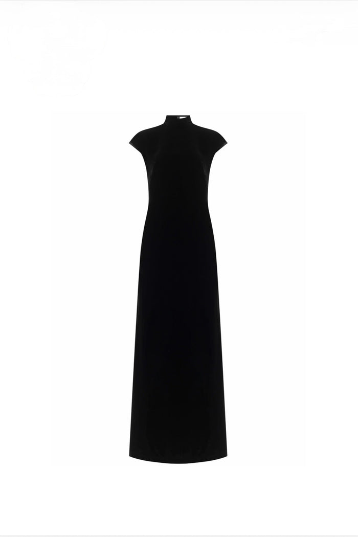Sleeveless high-neck maxi dress