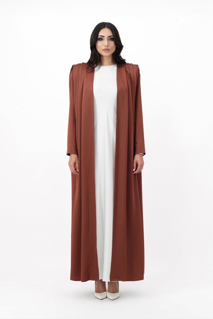 Structured open abaya with inner dress